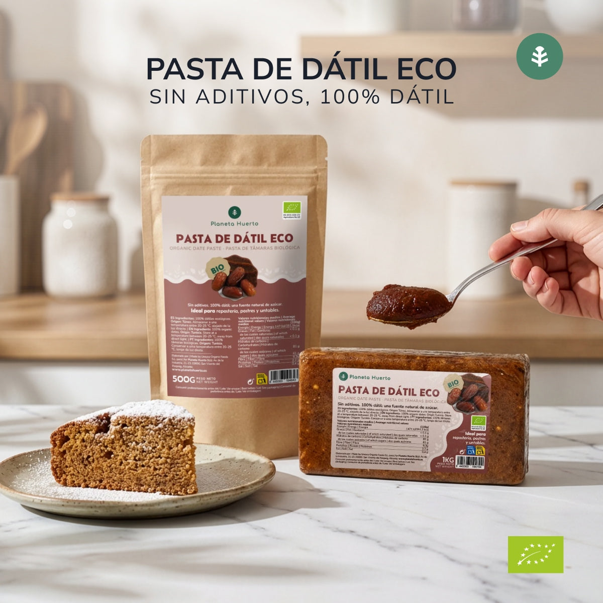 Pasta de tâmaras 100% natural Planeta Huerto 500 g