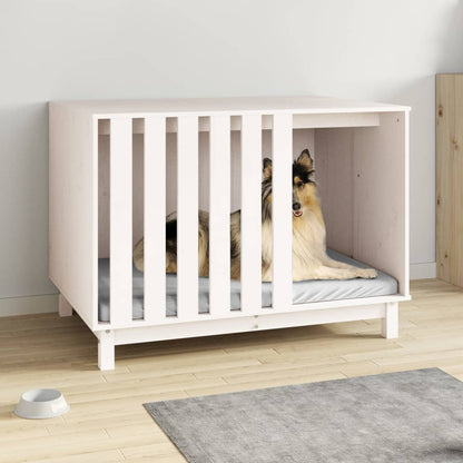 Cama Para Perros Madera Maciza De Pino Blanco 100x70x72 Cm_1