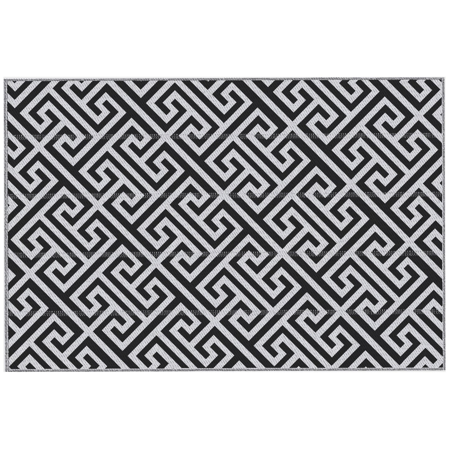 Outsunny Alfombra De Exterior Reversible 182x274 Cm Con Patrón Geométrico_0