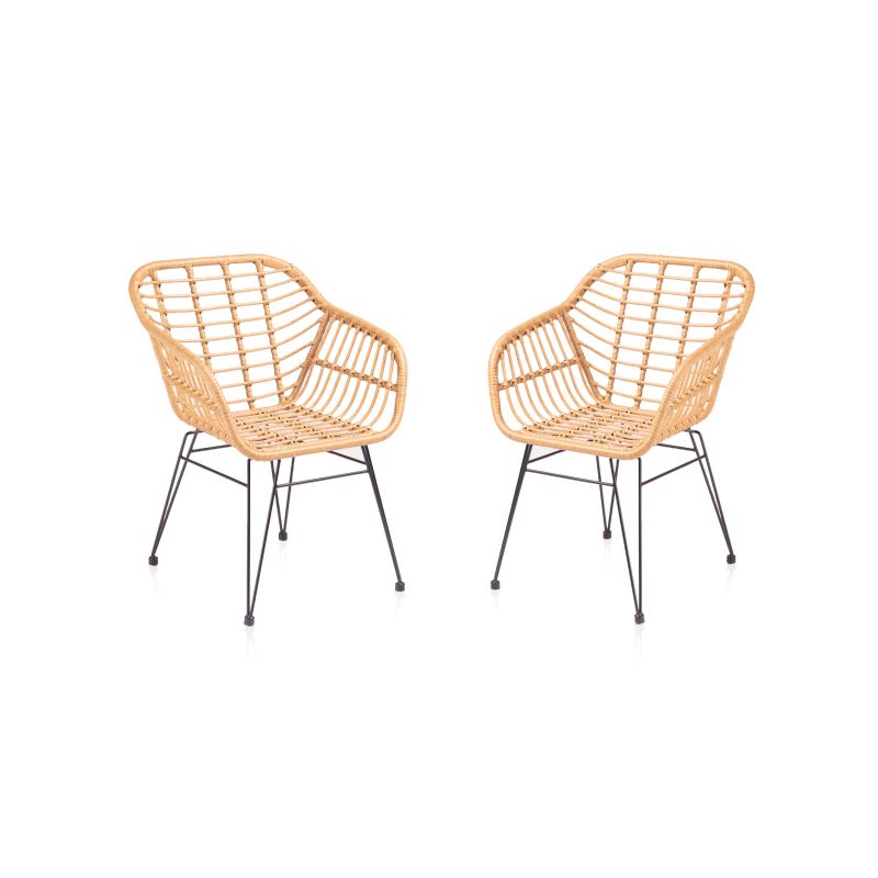 Pack 2 Sillas De Exterior Zaza Rattán, Rattan, 61 X 82 X 56_1