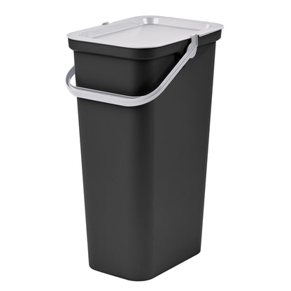 Papelera moda 40l Con Asa (cubo Negro-tapa Blanco)_0
