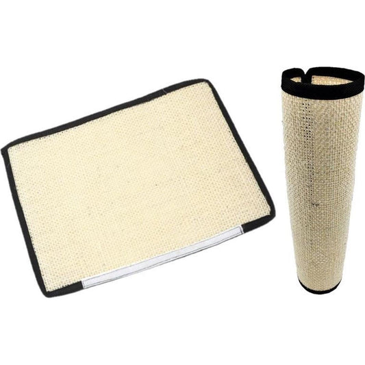Tapete arranhador em sisal natural ou rolo protetor - dupla função.