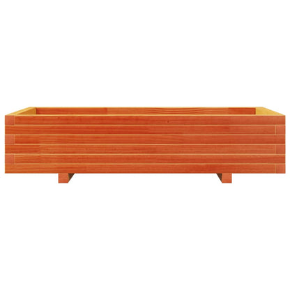 Jardinera De Madera Maciza De Pino Marrón Cera 110x60x26,5 Cm_4