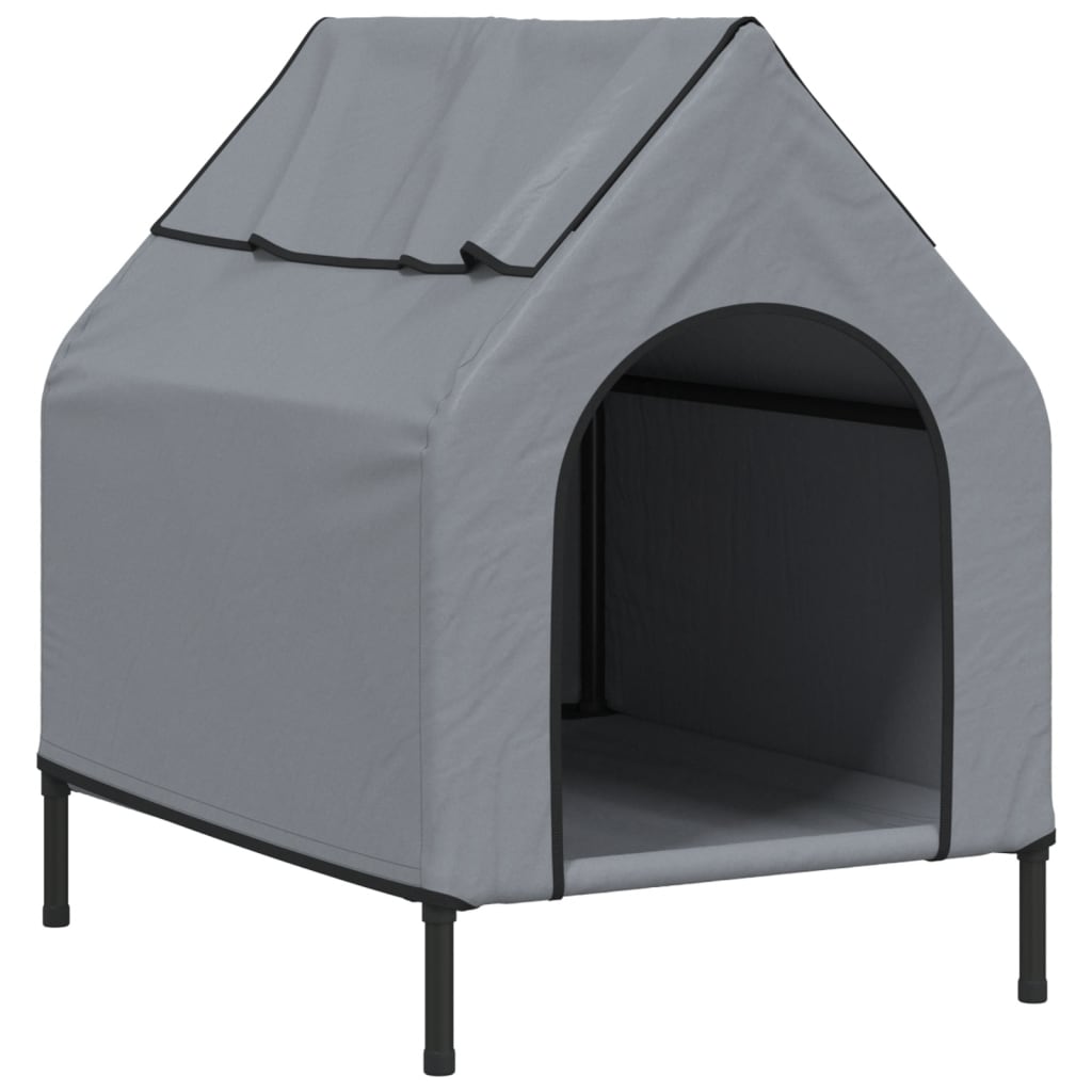 Casa Para Perros Tela Oxford Y Acero Gris Claro_0