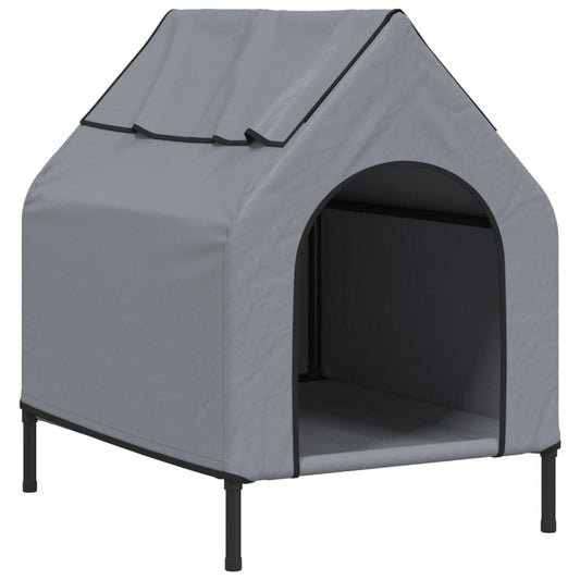 Casa Para Perros Tela Oxford Y Acero Gris Claro_0