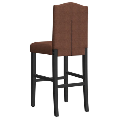 Taburetes Altos 2 Uds Madera Maciza De Caucho Y Tela_5