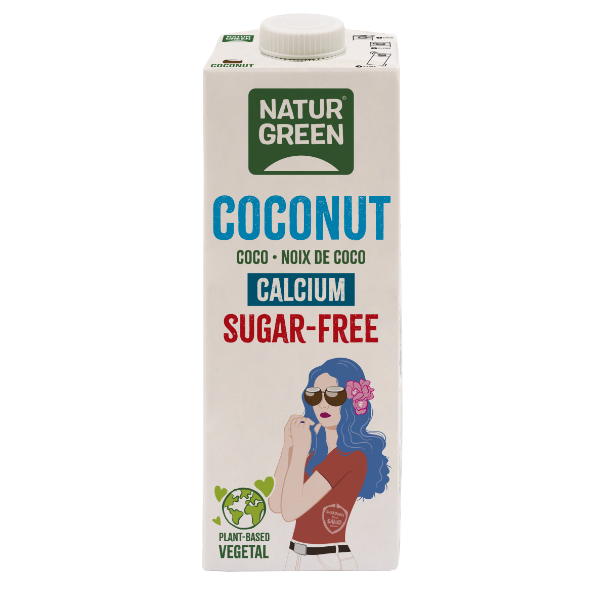 Bebida vegetal de coco e cálcio sem açúcar NaturGreen 1 litro