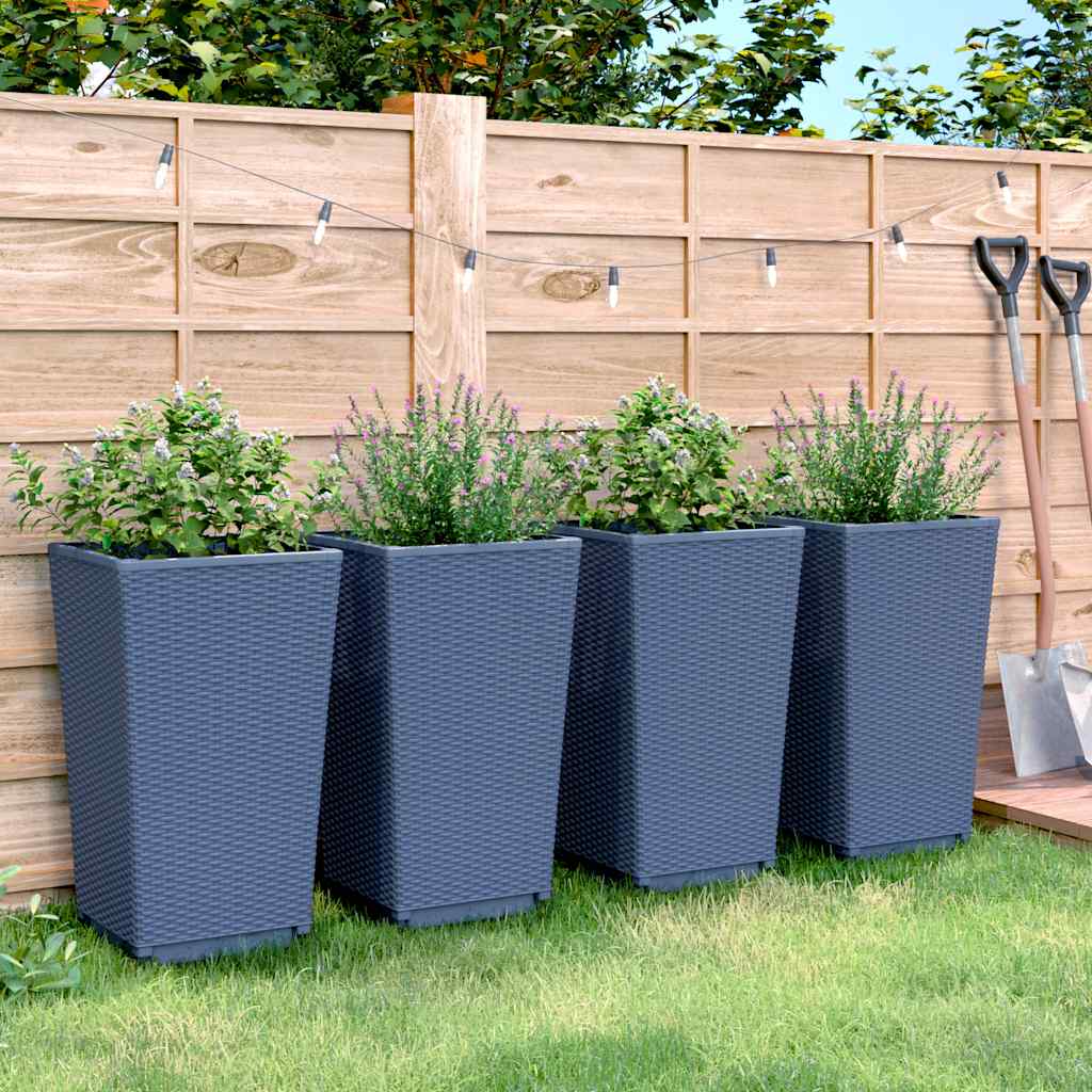 Jardineras 4 Unidades Pp Azul Gris 32,5x32,5x57 Cm_2