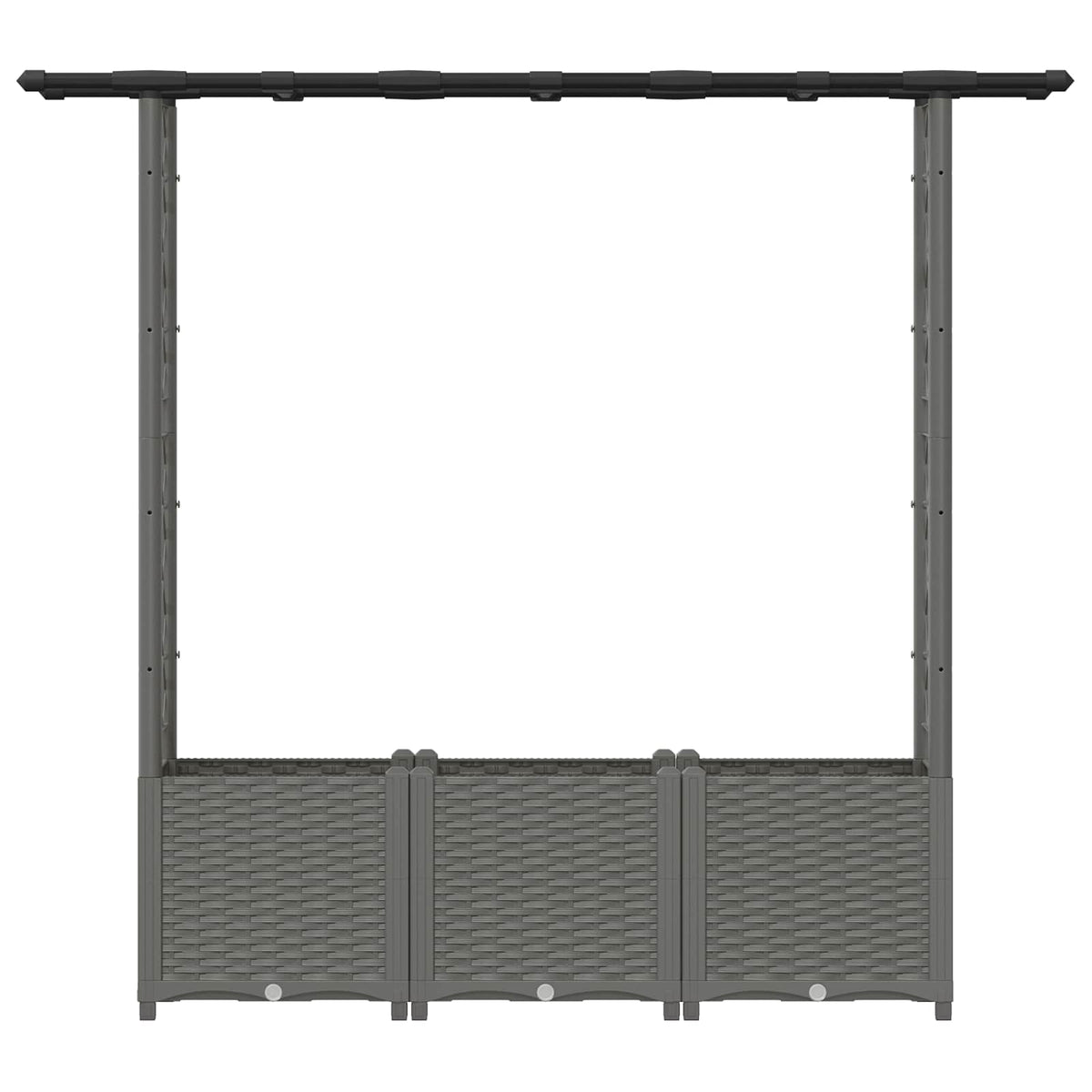 Cama Elevada Con Trellis Y Techo Gris Claro 162,5 X 40 X 136 Cm_3