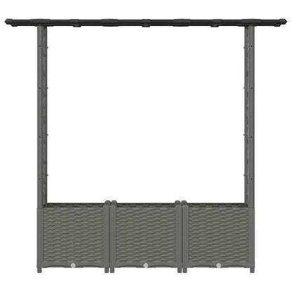 Cama Elevada Con Trellis Y Techo Gris Claro 162,5 X 40 X 136 Cm_3