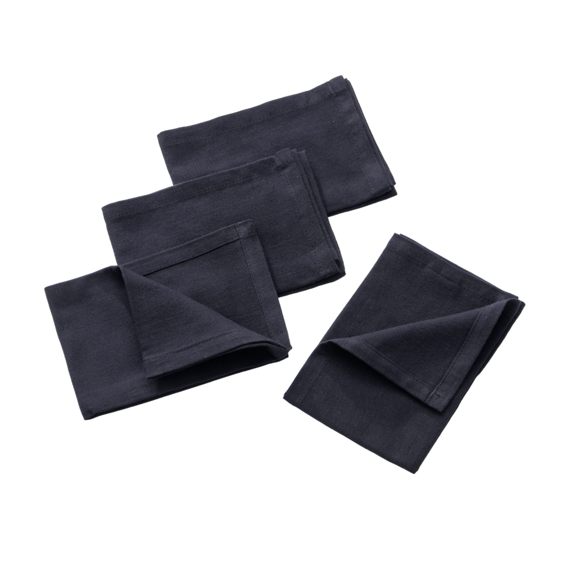 Set 4pzs Servilleta 40x40cm 100% Algodon 190gsm Negros Benetton_0