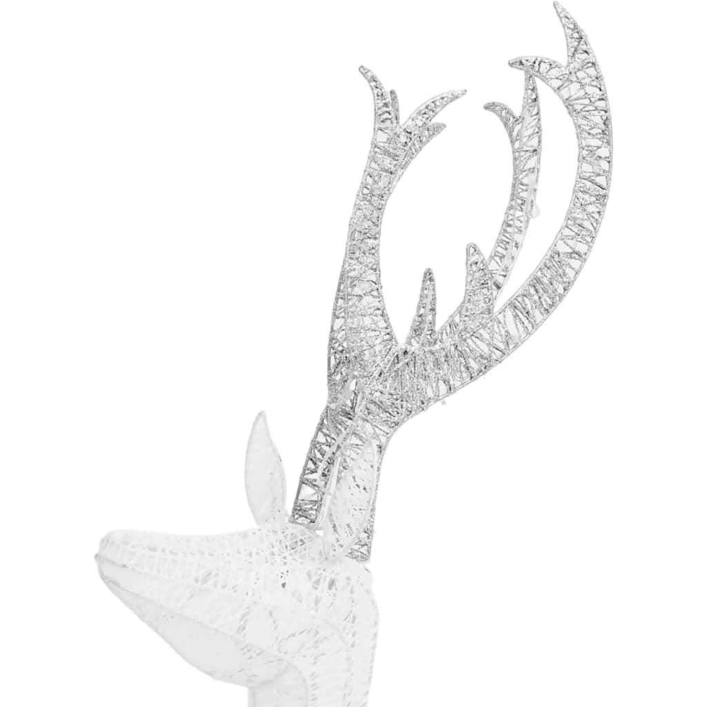 Vidaxl Figuras Familia De Renos De Navidad Blanco Y Plateado 201 Led_4
