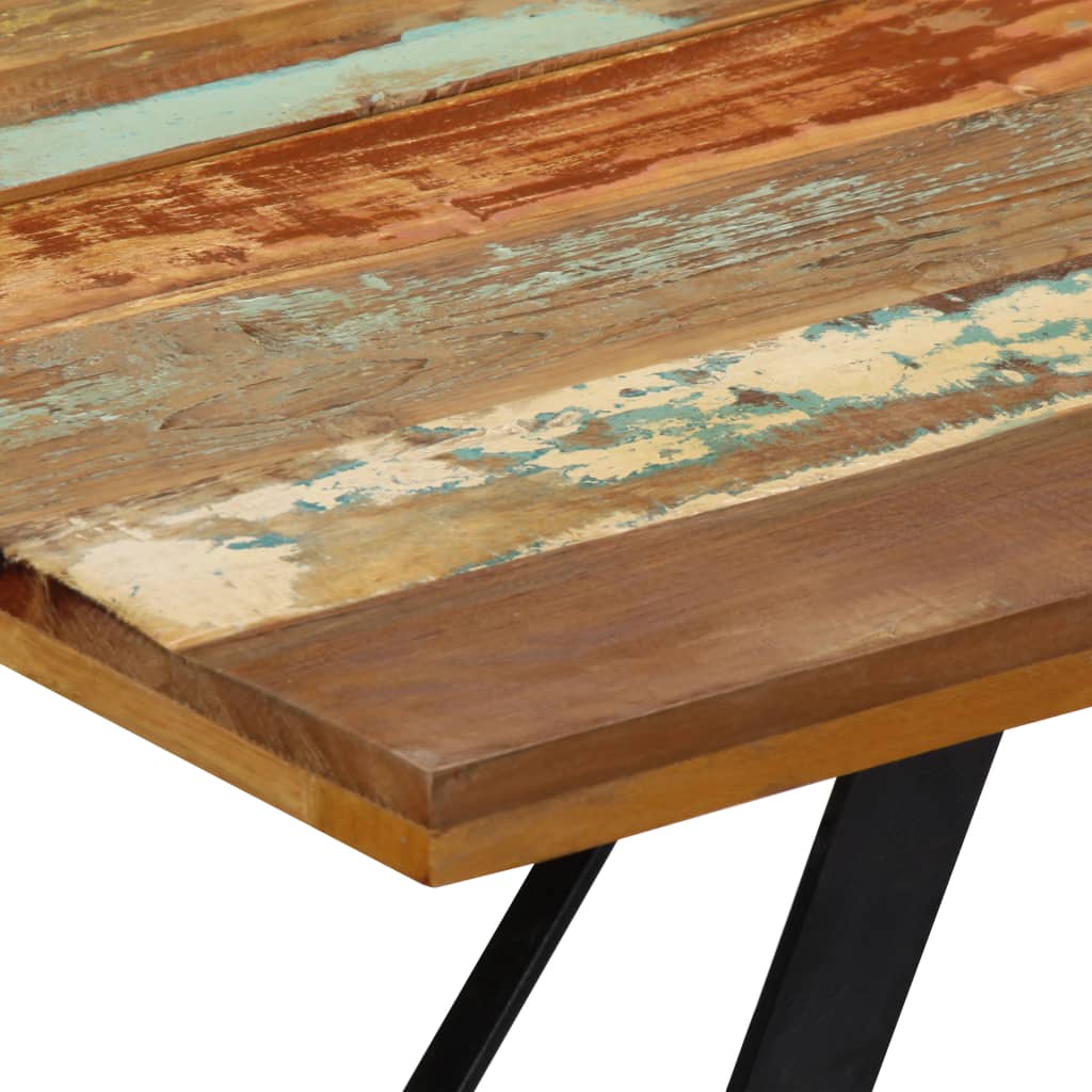 Mesa De Comedor De Madera Maciza Reciclada 140x80x76 Cm_3