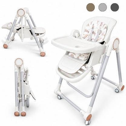 Trona Blanca Evolutiva 3 En 1, Plegable Y Portátil, Reposapiés, Respaldo Y Bandeja Bathby_0