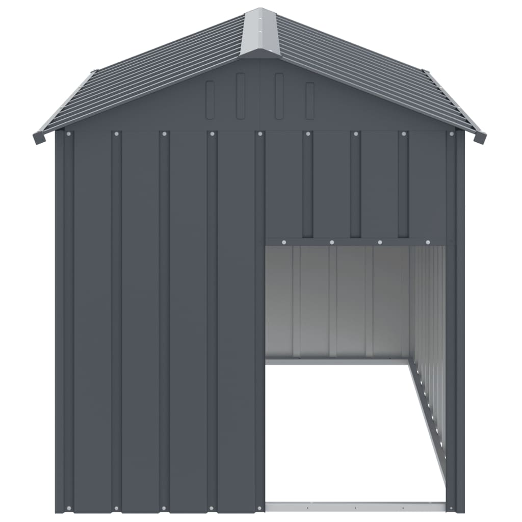 Caseta Perros Con Tejado Acero Galvanizado Gris 117x153x123 Cm_2