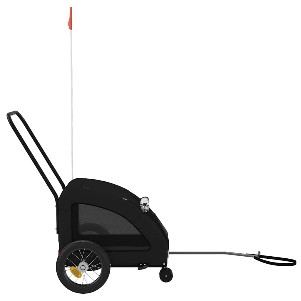 Remolque De Bicicleta Mascotas Hierro Tela Oxford Negro_5