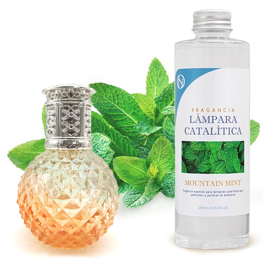 Lámpara Catalítica Orange Diamonds + Aroma Mountain Mint 500ml - Elimina Malos Olores, Impurezas Y Perfuma_0