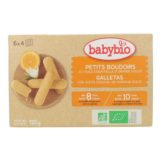 Bolachas com óleo essencial de laranja (8-10 meses) Babybio 120 g