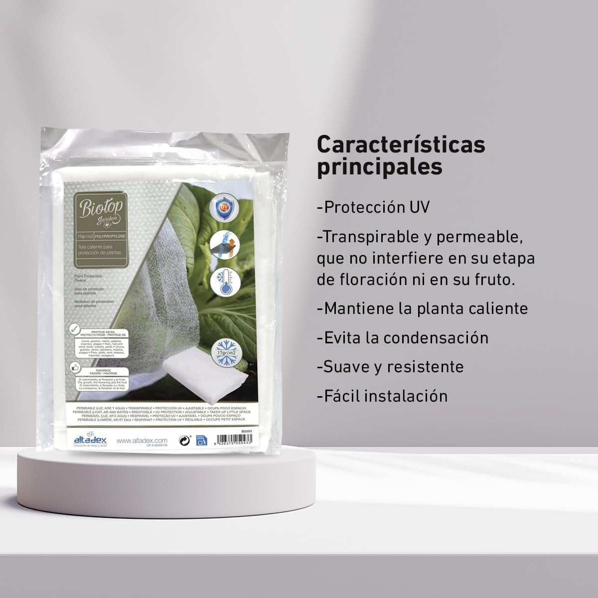 Biotop tecido de proteção das culturas contra as geadas 4 x 5 m 30 g/m².