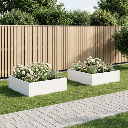 Macetero De Jardín 2 Uds. Blanco 80 X 80 X 30 Cm_1