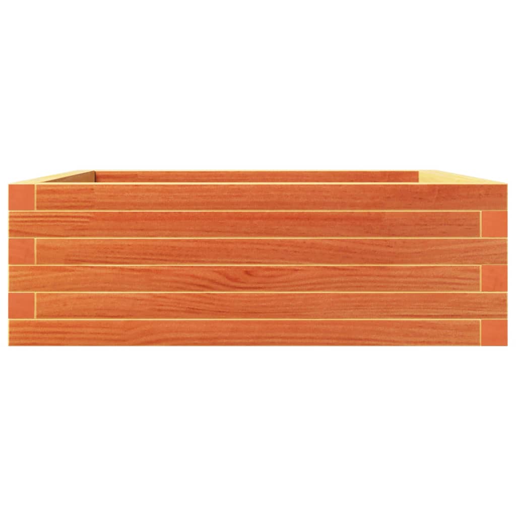 Jardinera De Madera Maciza Pino Marrón Cera 70x70x23 Cm_5