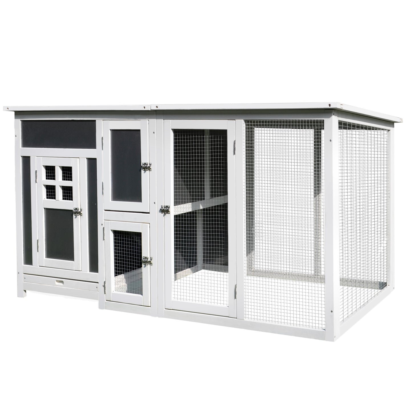 Pawhut Gallinero Exterior De Madera Bandeja Extraíble Y Techo Abatible 160x75x80_0