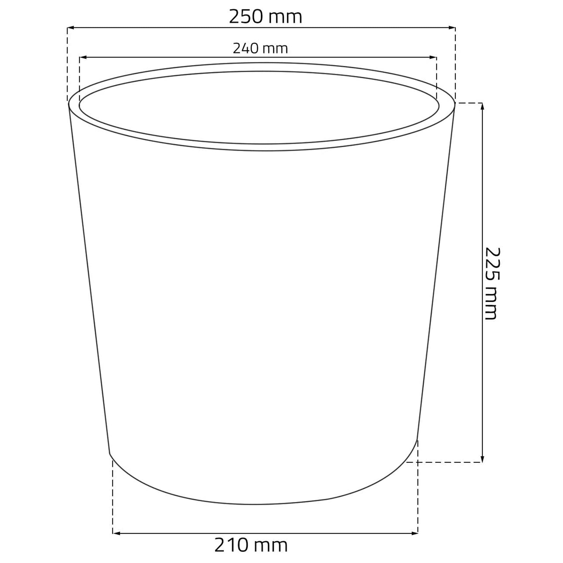 Maceta Redonda 8,7 Litros Rato Con Cubilete Para Plantar En Color Blanco 25 X 25 X 22,4 Cm