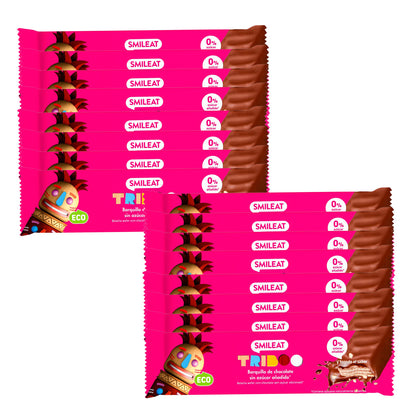 Pack 16x Barrita Barquillo recubierta de Chocolate ECO Smileat 40g