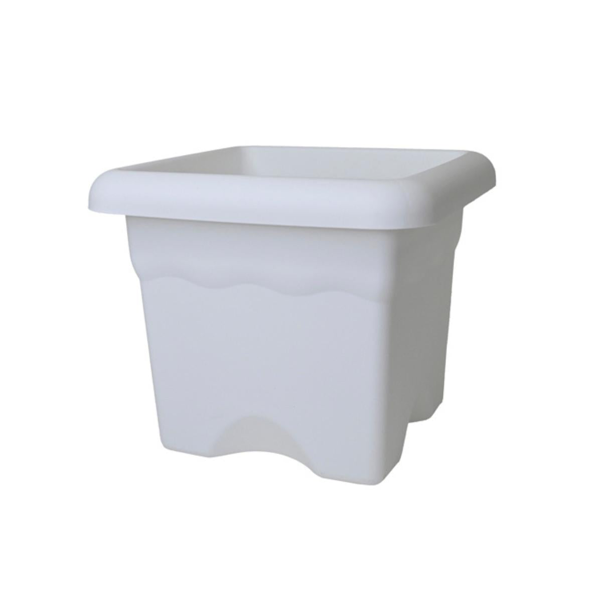 Vaso de terra quadrado branco 26 x 26 x 21 cm