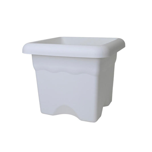 Vaso de terra quadrado branco 26 x 26 x 21 cm