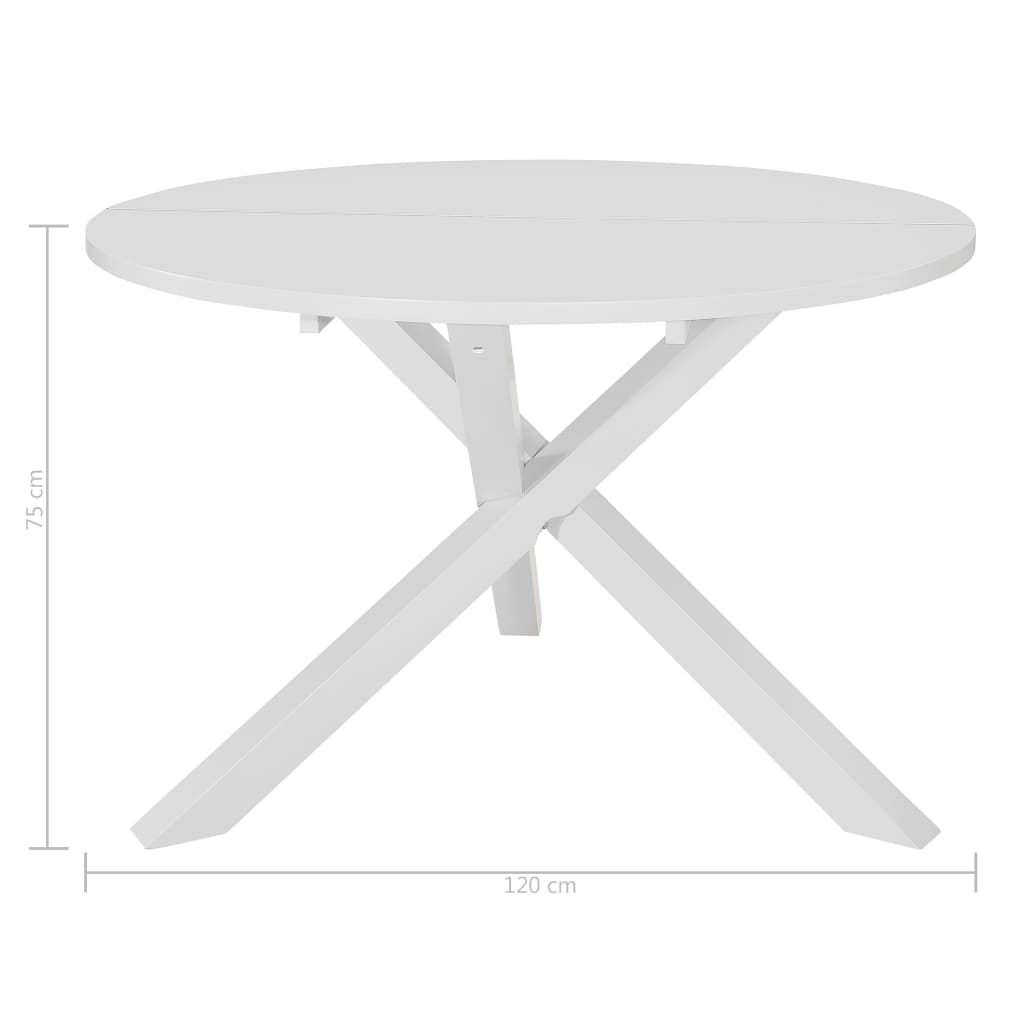 Mesa De Comedor Mdf Blanca 120x75 Cm_2