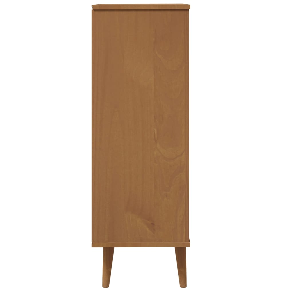 Zapatero Molde Madera Maciza De Pino Marrón 59,5x35x103 Cm / Vetonek_4