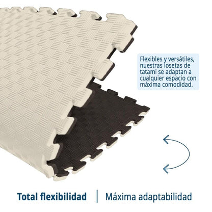 Artatami® Tatami Puzzle 1x1x20 mm Marron - Beige Pack Ahorro【30 Unidades】Gimnasios - Fitness - Pilates - Yoga_2