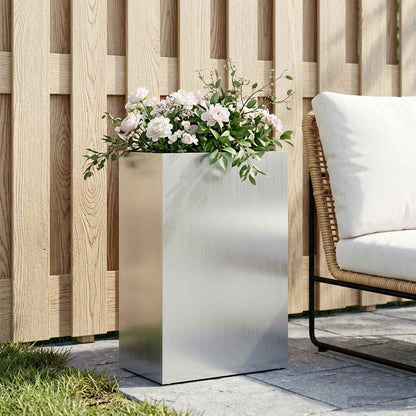 Macetero De Jardín Plateado 40 X 30 X 75 Cm Acero Galvanizado_1