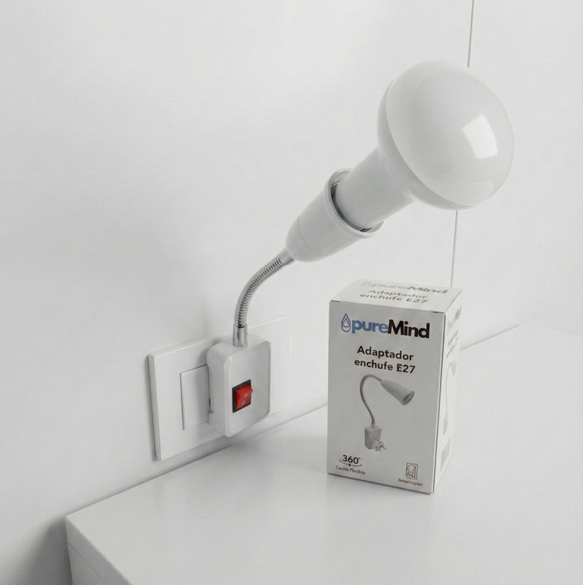 Adaptador Enchufe Bombilla De Luz Roja_0