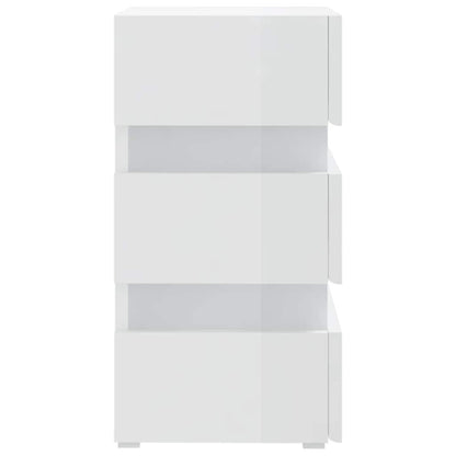 Mesita De Noche Led Madera Ingeniería Blanco Brillo 45x35x67 Cm_4