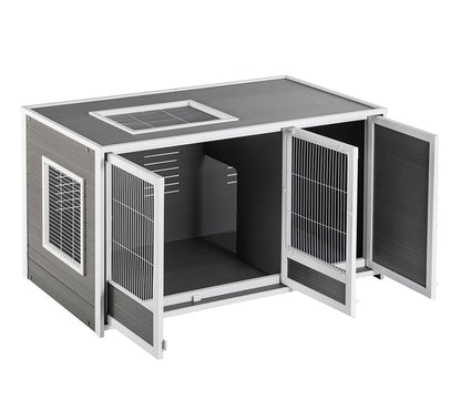 Conejera Nantes Con Madriguera - Ideal Para Conejos Y Cobayas - Para Interior/exterior - Tres Puertas De Acceso_1