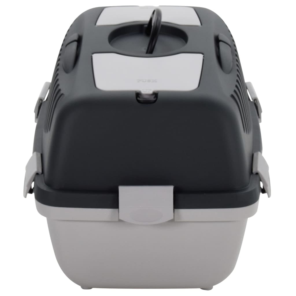Vidaxl Transportín De Mascotas Pp Gris Y Negro 55x36x35 Cm_4