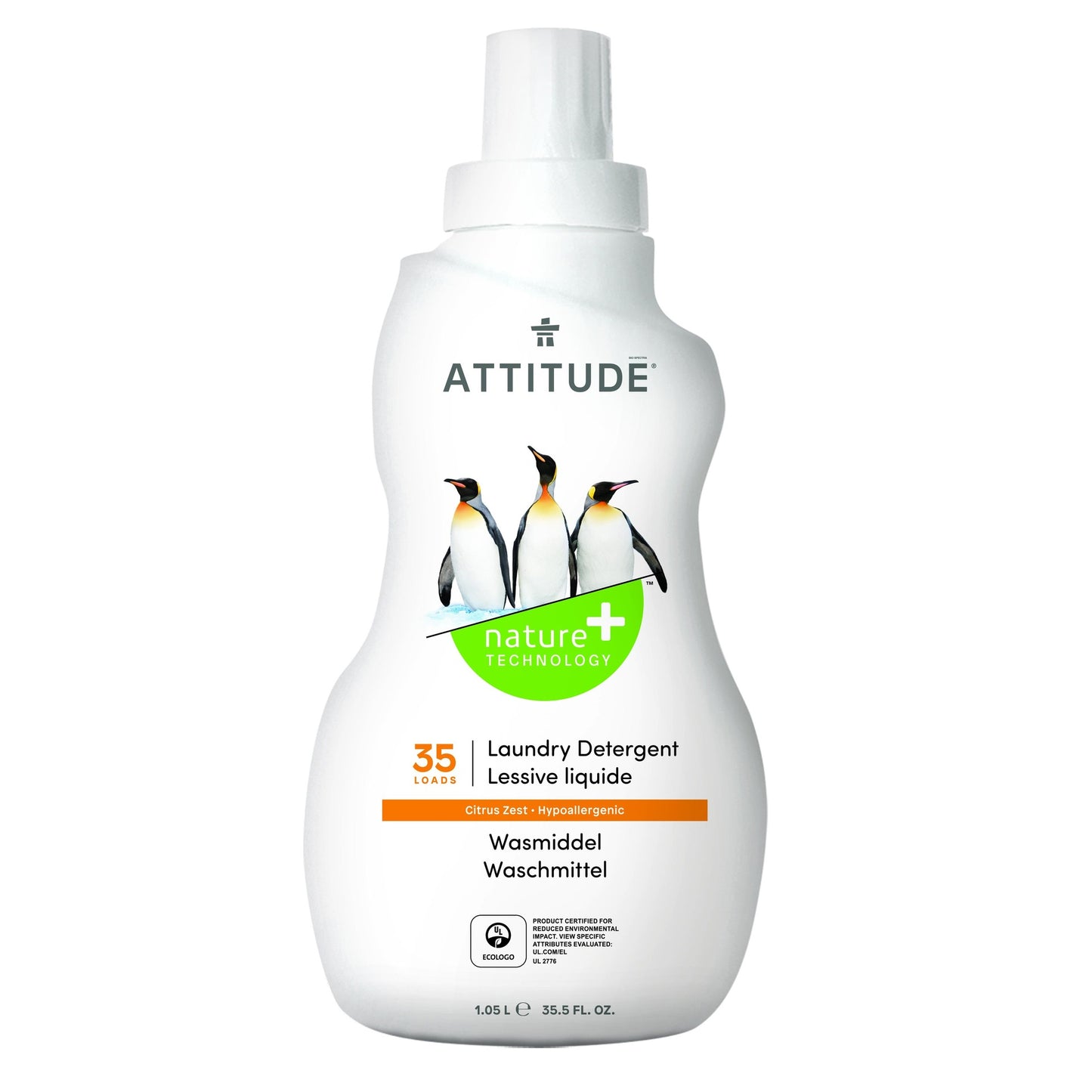 Detergente líquido para máquina de lavar roupa Attitude Citrus 35 doses