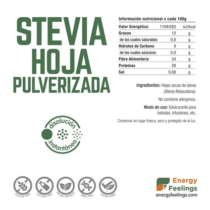Folha de STEVIA em pó Doypack
