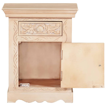 Mesita De Noche De Madera Maciza De Mango 40x30x50 Cm_2