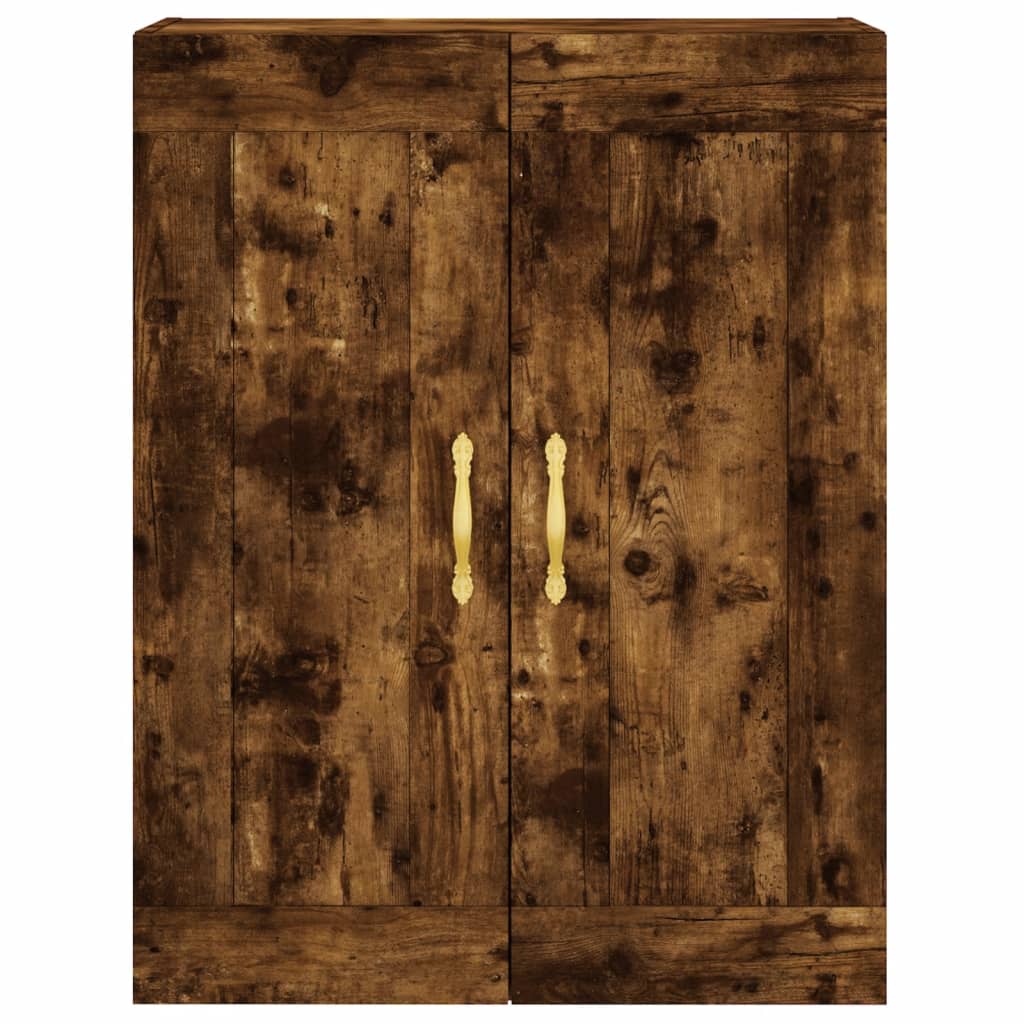 Aparador Alto Madera Contrachapada Roble Ahumado 69,5x34x180 Cm_5