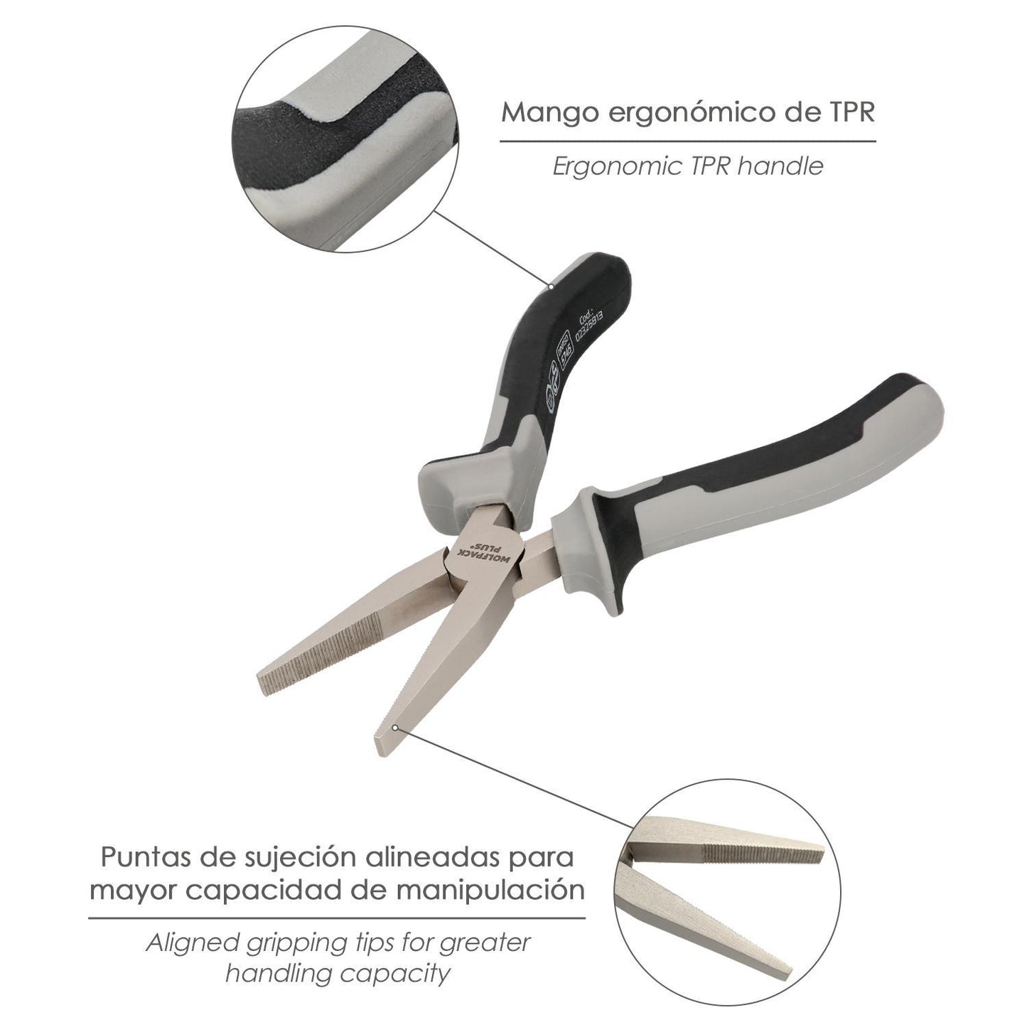 Alicates Boca Plana 150 Mm. Acero Cromo Vanadio Din-iso 5745 Alicates Punta Plana, Alicates Boca Plana Larga,
