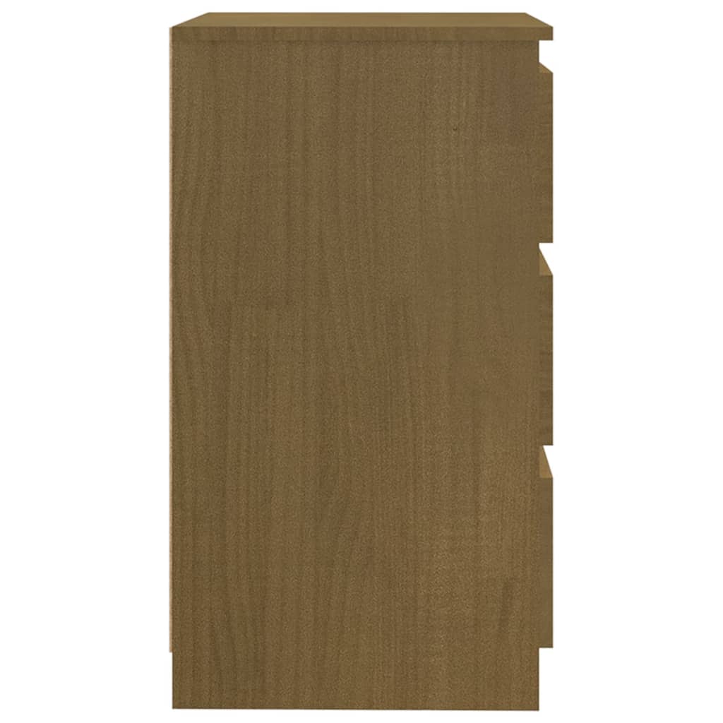 Mesita De Noche Madera Maciza De Mango Marrón Miel 60x36x64 Cm_3