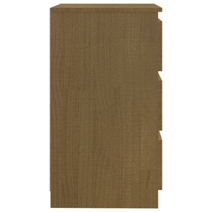 Mesita De Noche Madera Maciza De Mango Marrón Miel 60x36x64 Cm_3