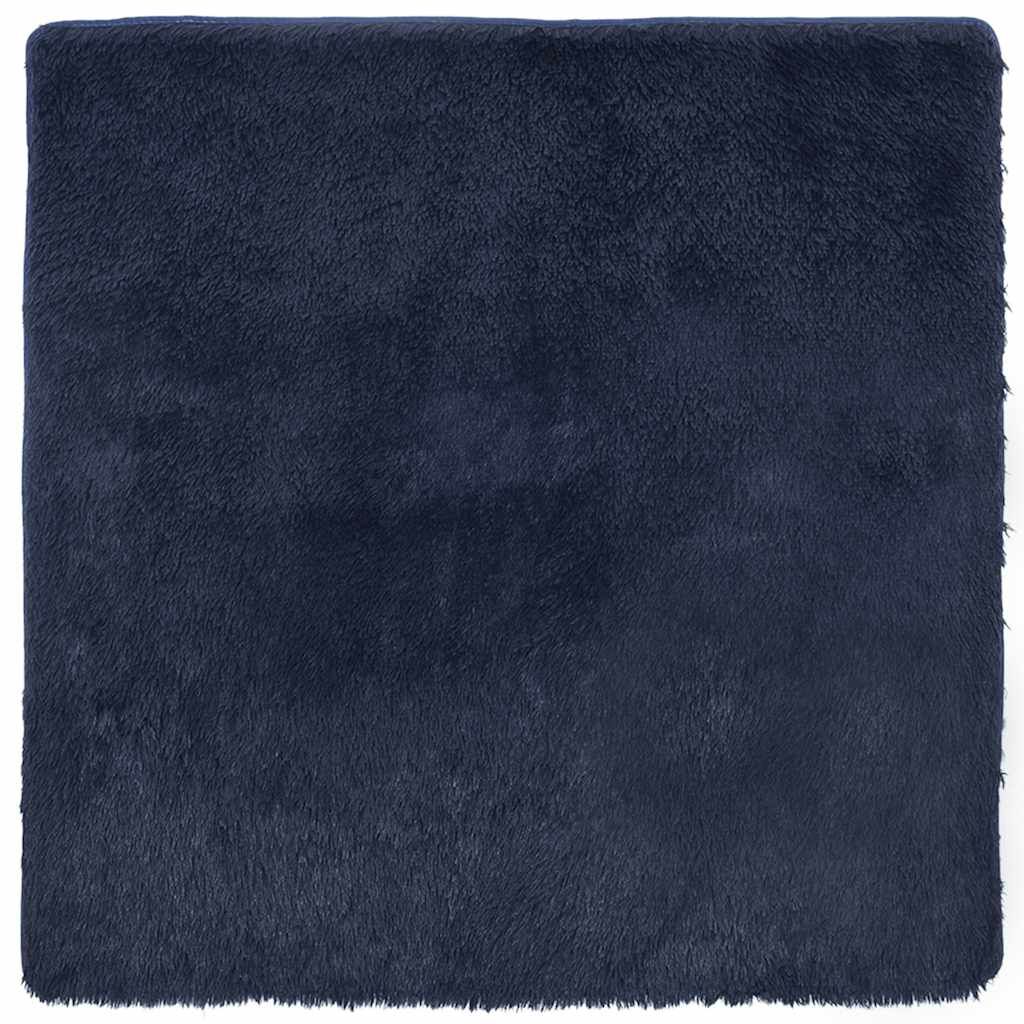 Vidaxl Alfombra De Pelo Largo Navarra Azul Marino 120x120 Cm Poliéster_0
