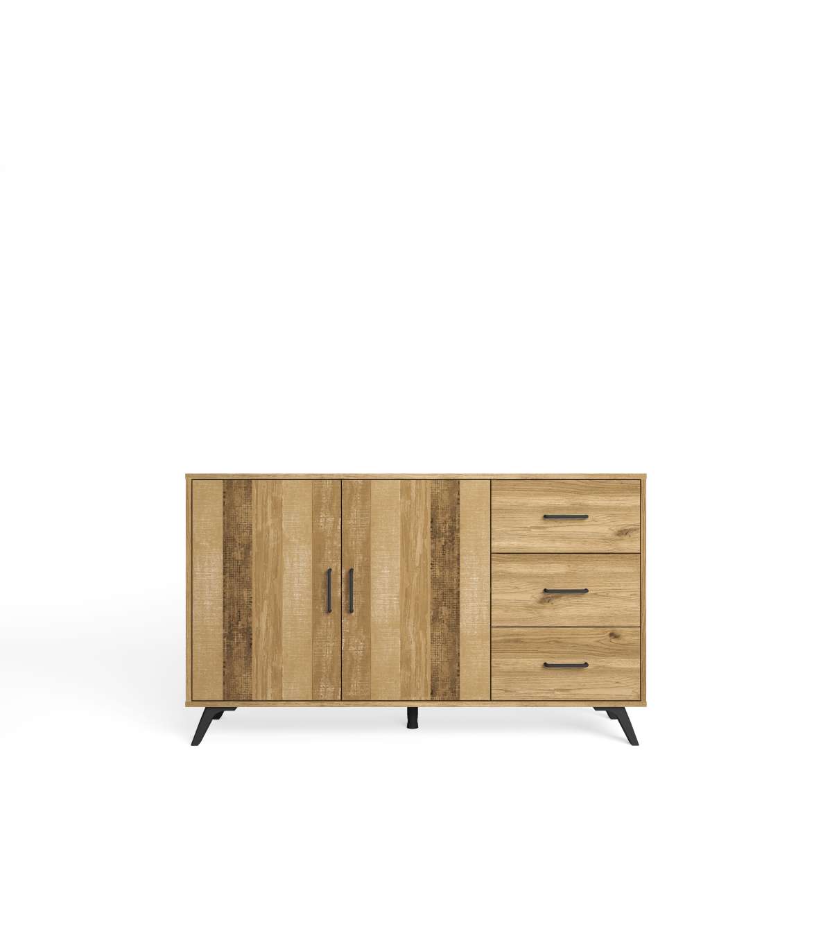 Mueble Aparador Nora 2 Puertas 3 Cajones Acabado Natural, 136.3cm(ancho) 81cm(alto) 40cm (_0