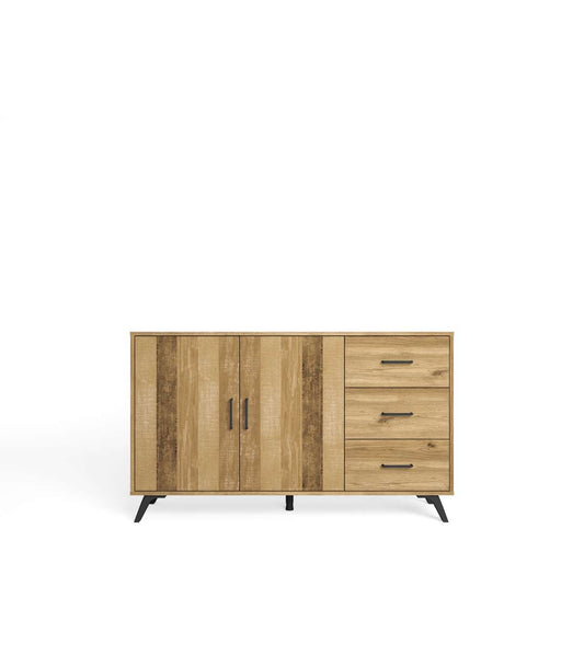Mueble Aparador Nora 2 Puertas 3 Cajones Acabado Natural, 136.3cm(ancho) 81cm(alto) 40cm (_0