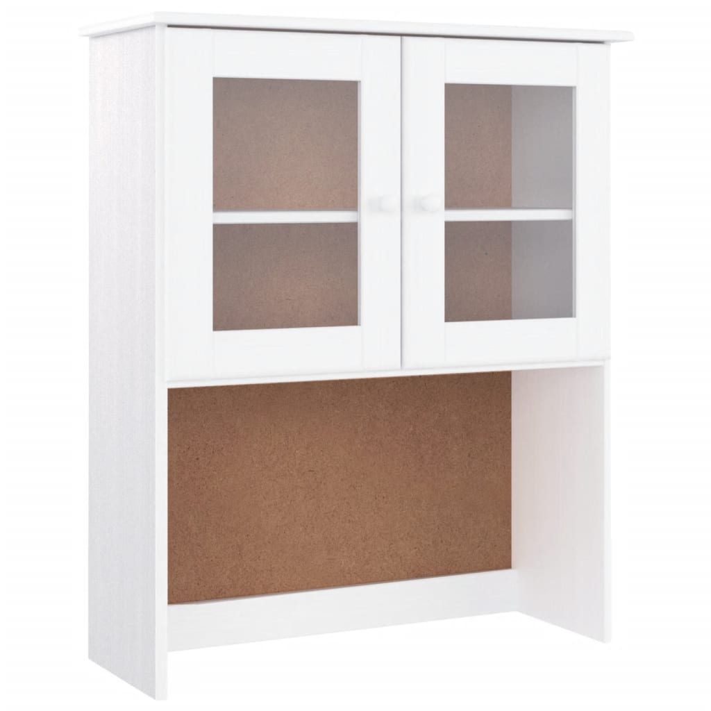 Armario Superior De Tocador Alta Madera Pino Blanco 77x30x92cm / Vetonek_4