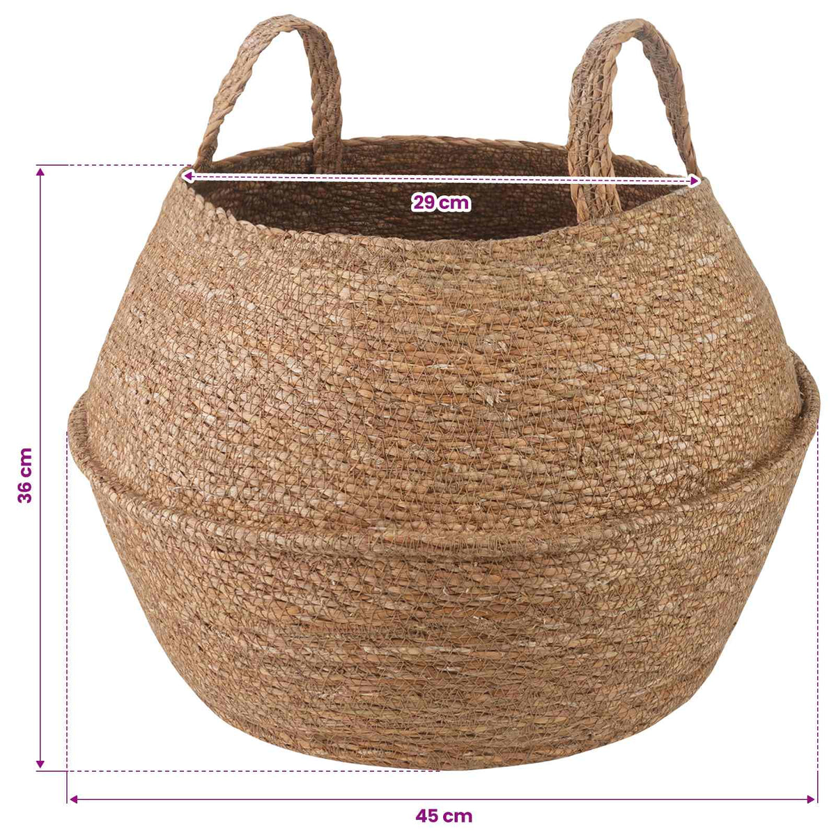 Maceta Con Asas 2 Uds. Natural Ø 45 X 36 Cm 100% Hierba Marina_5